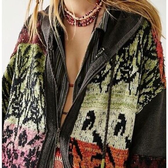 Free People Golden Hour Cardi Zip up Jacket Medium - Picture 3 of 7